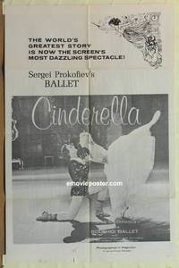 c336 CINDERELLA one-sheet movie poster '61 Russian Bolshoi Ballet!