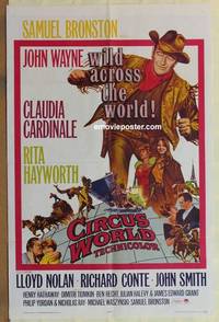 c337 CIRCUS WORLD one-sheet movie poster '65 John Wayne, Claudia Cardinale