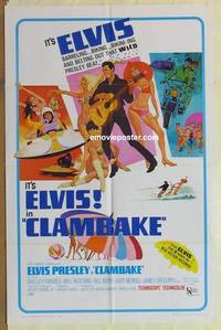 c341 CLAMBAKE one-sheet movie poster '67 Elvis Presley, rock 'n' roll!
