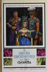 c345 CLEOPATRA one-sheet movie poster '64 Elizabeth Taylor, Burton