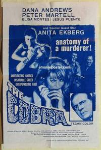 c351 COBRA one-sheet movie poster '68 Dana Andrews, sexy babe!
