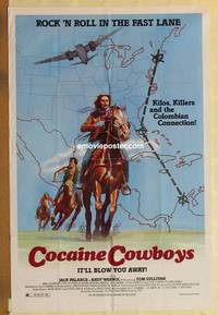 c352 COCAINE COWBOYS one-sheet movie poster '79 Jack Palance, Warhol
