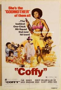 c358 COFFY one-sheet movie poster '73 Pam Grier blaxploitation classic!