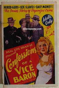 c370 CONFESSIONS OF A VICE BARON one-sheet movie poster '42 hired guns!