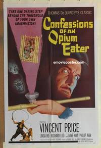 c371 CONFESSIONS OF AN OPIUM EATER one-sheet movie poster '62 Vincent Price