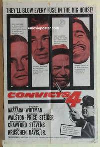 c377 CONVICTS 4 one-sheet movie poster '62 Sammy Davis Jr, Vincent Price