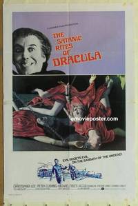 c387 COUNT DRACULA & HIS VAMPIRE BRIDE int'l one-sheet movie poster '74 Lee