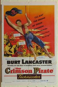 c398 CRIMSON PIRATE one-sheet movie poster '52 Burt Lancaster steals women!