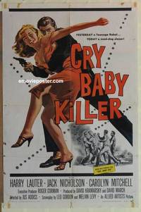 c400 CRY BABY KILLER one-sheet movie poster '58 1st Jack Nicholson!