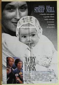 c402 CRY IN THE DARK one-sheet movie poster '88 Meryl Streep, Sam Neill