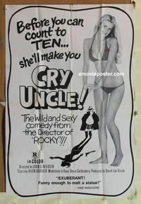 c404 CRY UNCLE one-sheet movie poster R70s Rocky director John Avildsen!