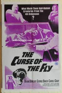 c407 CURSE OF THE FLY one-sheet movie poster '65 Brian Donlevy, Baker