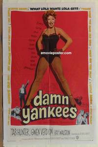 c411 DAMN YANKEES one-sheet movie poster '58 baseball, sexy Gwen Verdon!