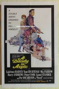 c416 DANDY IN ASPIC one-sheet movie poster '68 Laurence Harvey, spies!