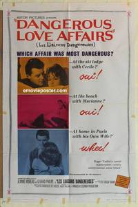 c418 DANGEROUS LOVE AFFAIRS one-sheet movie poster '62 Jeanne Moreau, Vadim