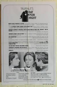 c435 DAY FOR NIGHT one-sheet movie poster '73 Francois Truffaut, Bisset