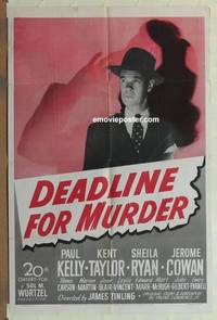 c446 DEADLINE FOR MURDER one-sheet movie poster '46 Paul Kelly, film noir!