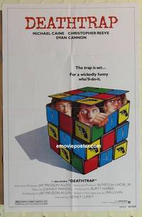 c458 DEATHTRAP one-sheet movie poster '82 cool Rubicks Cube art design!