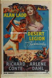 c468 DESERT LEGION one-sheet movie poster '53 Alan Ladd, Conte