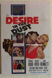 c469 DESIRE IN THE DUST one-sheet movie poster '60 Raymond Burr, Hyer