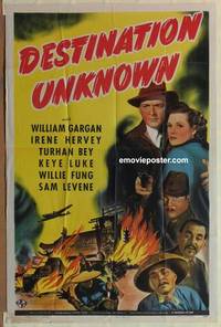 c470 DESTINATION UNKNOWN one-sheet movie poster '42 William Gargan, Hervey