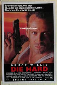 c480 DIE HARD advance one-sheet movie poster '88 Bruce Willis, Alan Rickman