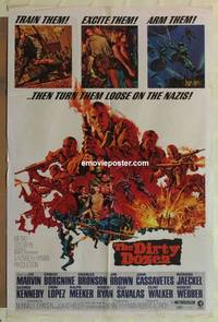 c489 DIRTY DOZEN one-sheet movie poster '67 Charles Bronson, Jim Brown