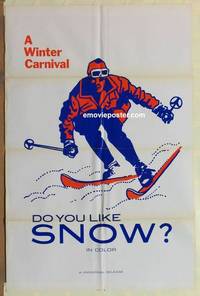 c498 DO YOU LIKE SNOW one-sheet movie poster '70s winter skiing!