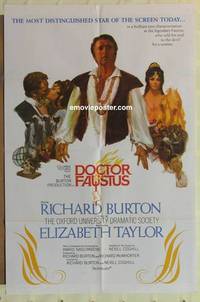 c501 DOCTOR FAUSTUS one-sheet movie poster '68 Liz Taylor, Richard Burton