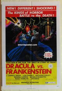 c525 DRACULA VS FRANKENSTEIN one-sheet movie poster '71 Lon Chaney Jr