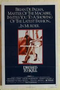 c532 DRESSED TO KILL one-sheet movie poster '80 Michael Caine, De Palma