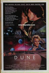 c547 DUNE advance one-sheet movie poster '84 David Lynch sci-fi epic!