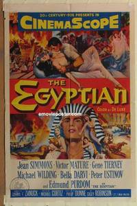 c555 EGYPTIAN one-sheet movie poster '54 Jean Simmons, Victor Mature