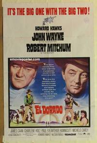 c558 EL DORADO one-sheet movie poster '66 John Wayne, Robert Mitchum