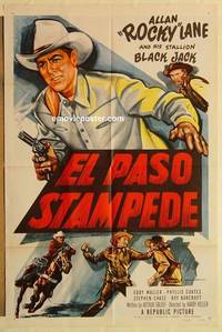 c559 EL PASO STAMPEDE one-sheet movie poster '53 Allan Rocky Lane