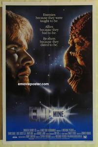 c575 ENEMY MINE one-sheet movie poster '85 Dennis Quaid, Gossett Jr.