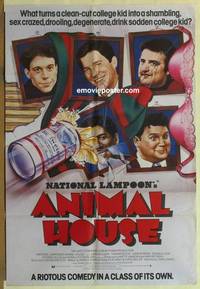 c099 ANIMAL HOUSE English one-sheet movie poster '78 John Belushi, Landis
