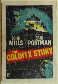 c359 COLDITZ STORY English one-sheet movie poster '56 John Mills, Portman
