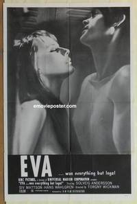 c587 EVA - DEN UTSTOTTA one-sheet movie poster '69 illegal Swedish sex!