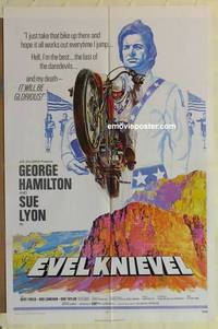 c588 EVEL KNIEVEL one-sheet movie poster '71 Hamilton jumping motorcycle!