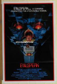 c594 EVILSPEAK one-sheet movie poster '81 great C.W. Taylor artwork!