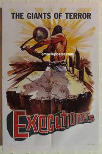 c596 EXECUTIONERS one-sheet movie poster '59 WWII death camps, really odd!