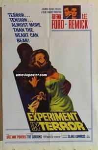 c601 EXPERIMENT IN TERROR one-sheet movie poster '62 Glenn Ford, Remick