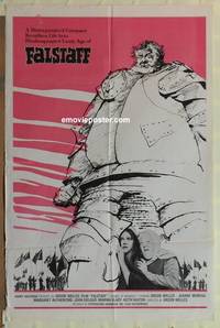 c331 CHIMES AT MIDNIGHT one-sheet movie poster '65 Shakespeare, Falstaff!
