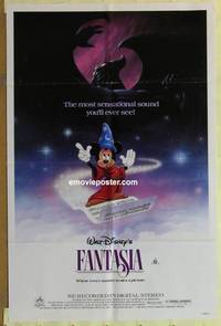 c614 FANTASIA one-sheet movie poster R85 Mickey Mouse, Disney classic!