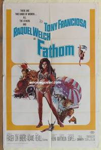 c633 FATHOM one-sheet movie poster '67 sexy Raquel Welch in scuba gear!