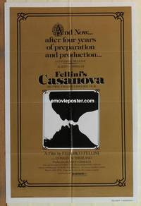 c639 FELLINI'S CASANOVA one-sheet movie poster '76 Donald Sutherland