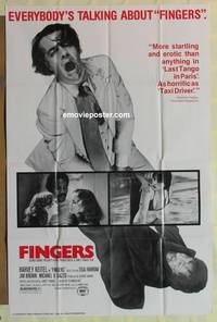 c658 FINGERS black&white one-sheet movie poster '78 Harvey Keitel, Toback