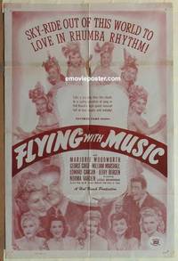 c700 FLYING WITH MUSIC one-sheet movie poster R48 Hal Roach, Woodsworth