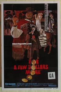 c707 FOR A FEW DOLLARS MORE int'l one-sheet movie poster R80 Clint Eastwood